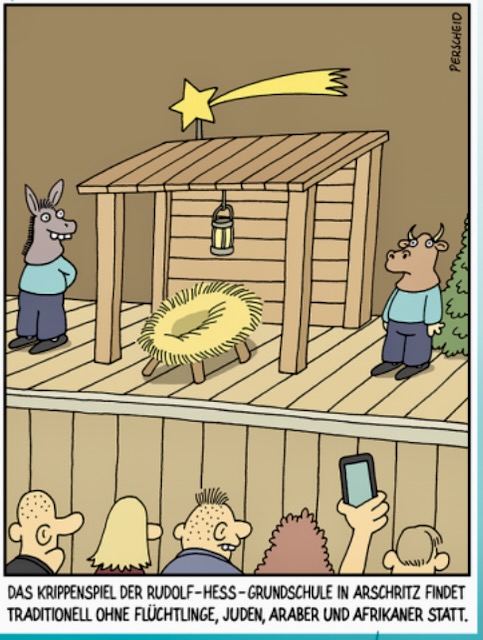 Die Krippe ohne die Vielfalt der Menschen - es bleiben Ochs und Esel.